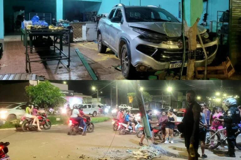 Motorista embriagado causa acidente com três veículos e atinge residência em Parauapebas